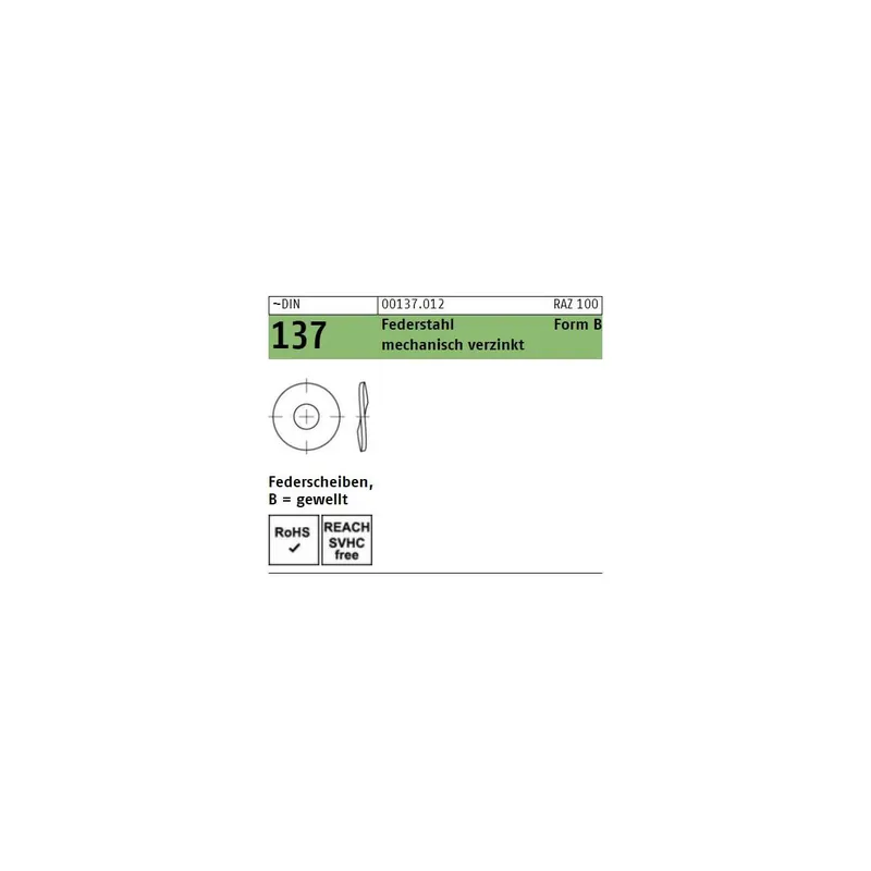 Top-Seller DIN 137 Federscheiben Form B Federstahl verzinkt 16mm 250St.