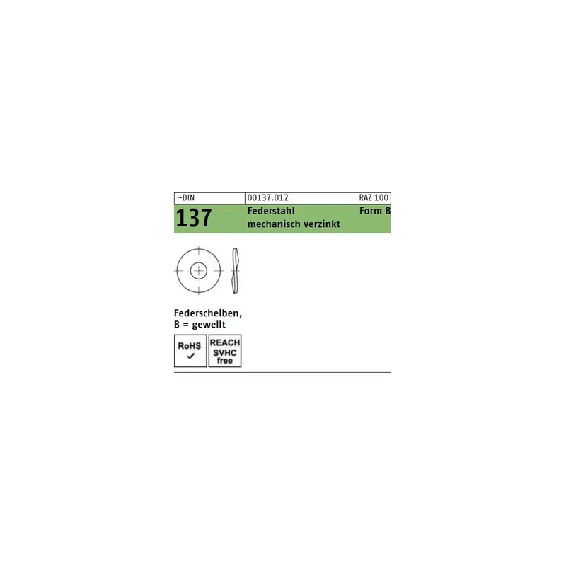 Neue Kollektion DIN 137 Federscheiben Form B Federstahl verzinkt 3mm 100St.