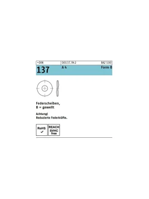 ~DIN 137 A 4 Form B Federscheiben, gewellt - Abmessung B 6 (1000 Stück) Begrenztes Angebot