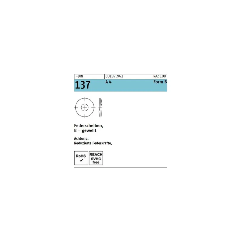 Wochenendangebot DIN 137 Federscheiben Form B Edelstahl A4 8mm 1000St.
