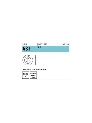 ~DIN 432 A 2 Scheiben mit Außennase - Abmessung 8,4 (50 Stück) Saisonangebot