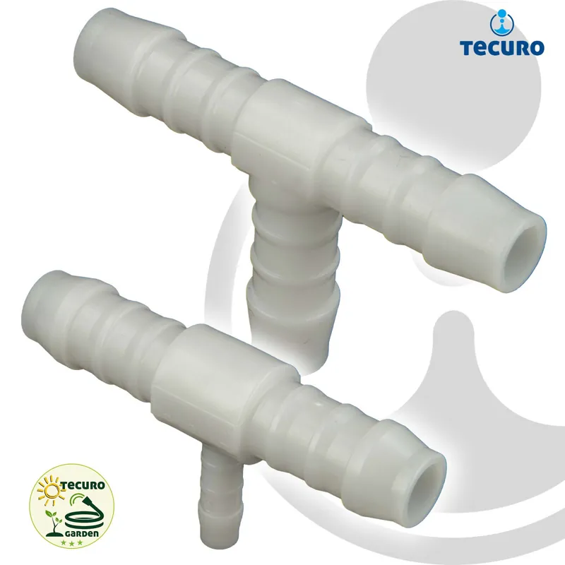 tecuro Schlauchverbinder T-Stück, für Industrie und Garten - Nylon weiß Kracherpreis