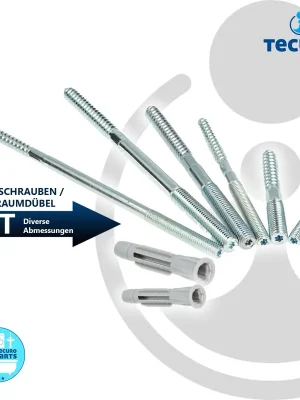 Solange Der Vorrat Reicht tecuro Stockschraube M8 / M10 - Stahl verzinkt, mit Universal Hohlraumdübel