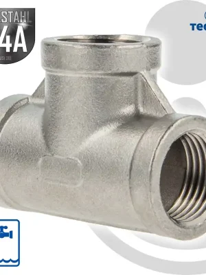 Schnäppchen tecuro T-Stück 90° Edelstahl V4A (AISI 316), allseitig IG - verschiedene Größen