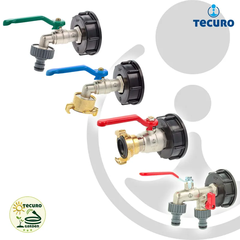 tecuro Kugelauslaufventil mit Steckkupplung/Schnellkupplung und IBC Adapter Grobgewinde S60 x 6 Versand Am Gleichen Tag