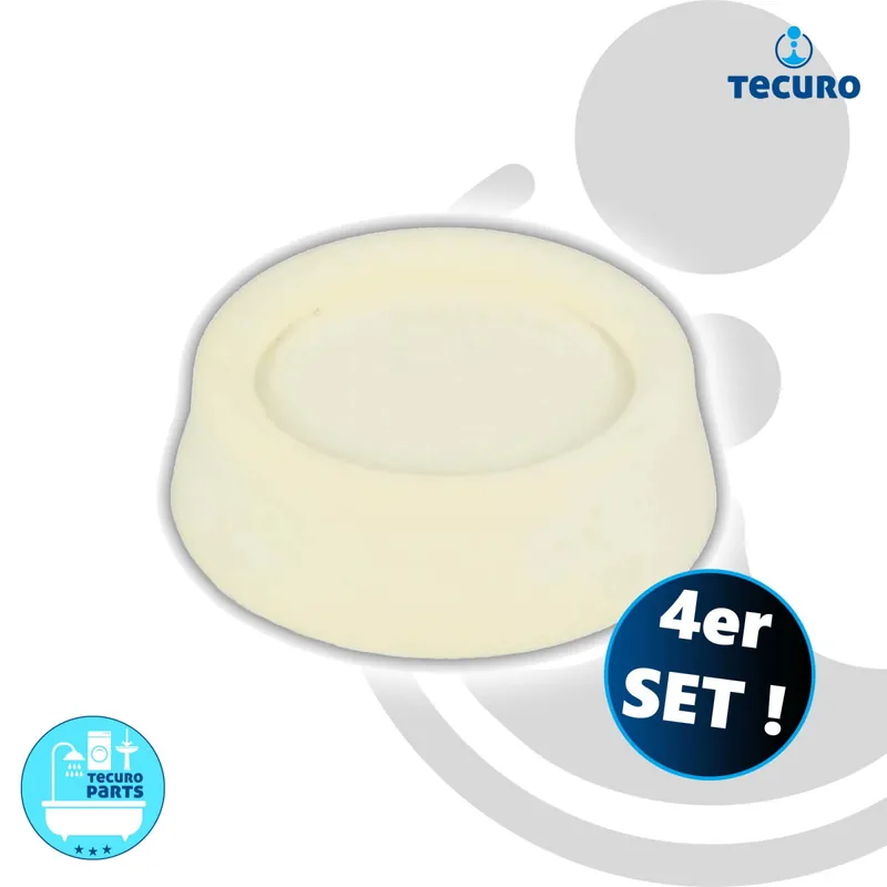 tecuro Schwingungsdämpfer Schallschutzfüße für Spülmaschine und Waschmaschine, 4-er Set, weiß Bestseller