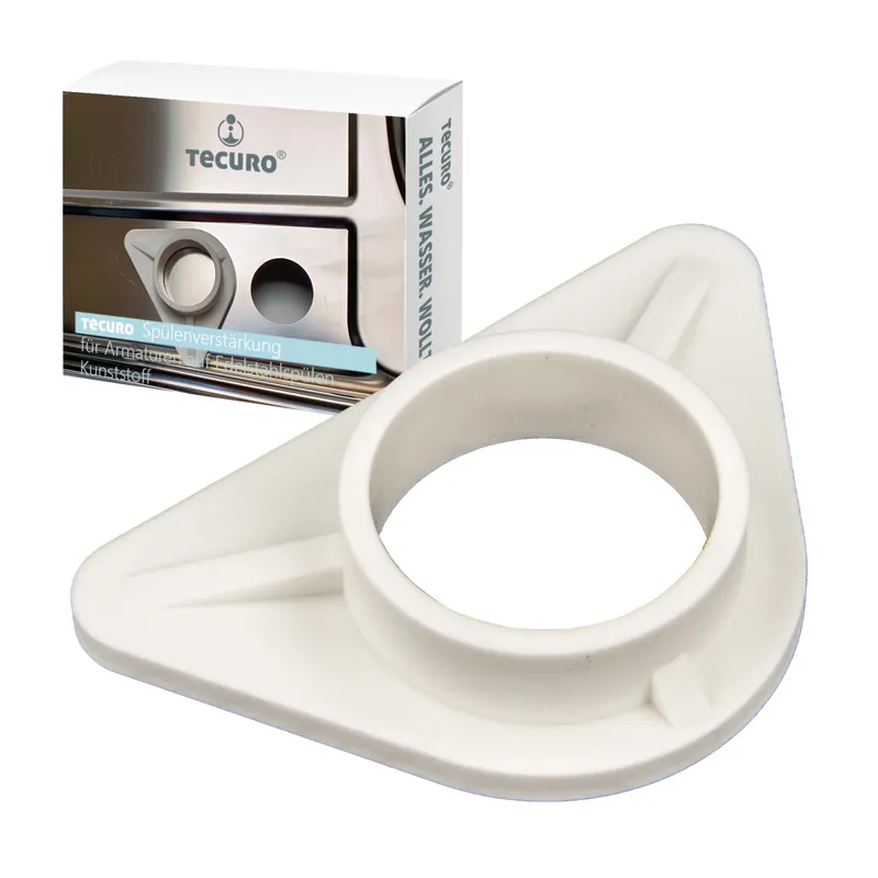 tecuro Spülenverstärkung Stabilisator für Armaturen auf Edelstahlspülen, Kunststoff Nur Heute
