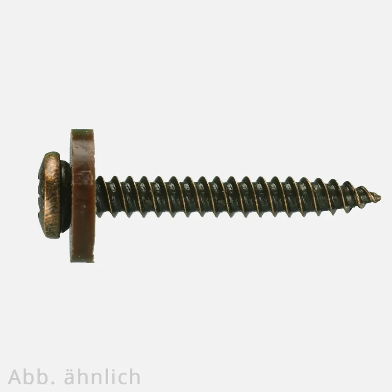 200 Fensterbankschrauben mit Polyamidscheibe A2 3,9x32mm, TX15, Braun Aktuell