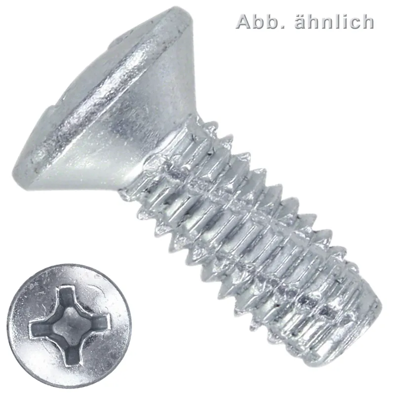 500 Linsensenkkopf-Schneidschrauben M6x30mm - DIN 7516 Form E - PH - verzinkt Neu