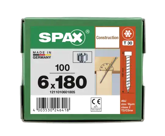 SPAX WIROX Zylinderkopfschraube T-STARplus VG TX30 6 x 180 100 Stk Super-Preis