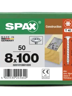 SPAX WIROX Tellerkopf T-STARplus TG TX40 8,0x100 50 Stk Preiswert