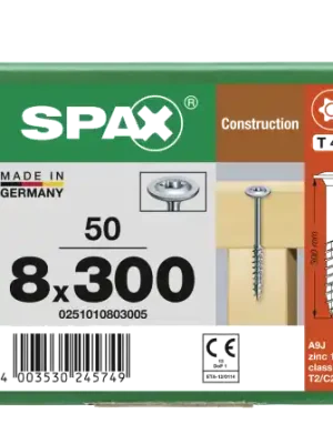 Jetzt Bestellen SPAX WIROX Tellerkopf T-STARplus TG TX40 8,0x300 50 Stk