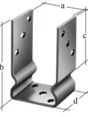 U-Pfostenlasche mit Sicke 101x150 mm zum Aufdübeln Heißes Angebot