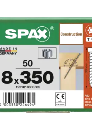 SPAX Zylinderkopfschraube T-STAR plus VG TX40 8 x 350 WIROX 50 Stk Garantierte Lieferung