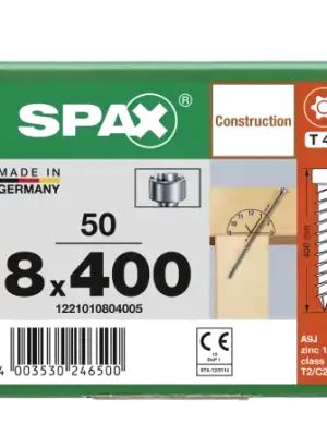 Geprüft SPAX Zylinderkopfschraube T-STAR plus VG TX40 8 x 400 WIROX 50 Stk