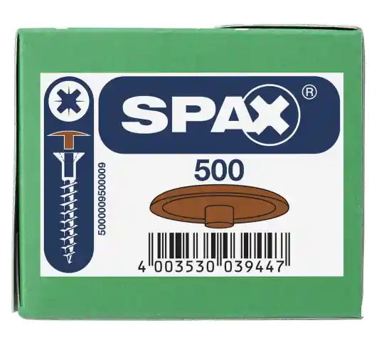 Heißes Angebot SPAX Kunststoff-Abdeckkappen für SPAX mit Kopflochbohrung, rehbraun, 500 Stück