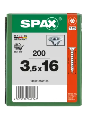 Begrenztes Angebot SPAX Senkkopf T-STAR plus - Vollgewinde WIROX A3J T20 - 3,5x16 - 200 Stk