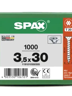 Beliebt SPAX Senkkopf T-STAR plus - Vollgewinde WIROX A3J T20 - 3,5x30 - 1000 Stk