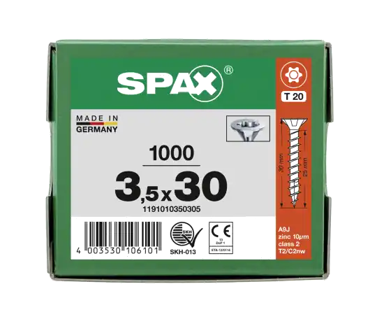 Beliebt SPAX Senkkopf T-STAR plus - Vollgewinde WIROX A3J T20 - 3,5x30 - 1000 Stk