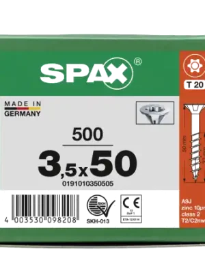 Wochenendangebot SPAX Senkkopf T-STAR plus - Teilgewinde WIROX A3J T20 - 3,5x50 - 500 Stk
