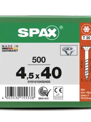 Highlight SPAX Senkkopf T-STAR plus - Teilgewinde WIROX A3J T20 - 4,5x40 - 500 Stk