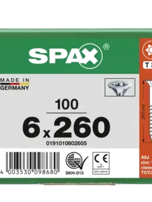 Aktuell SPAX Senkkopf T-STAR plus - Teilgewinde WIROX A3J T30 - 6x260 - 100 Stk
