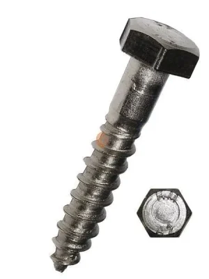 Ausverkauf Sechskant-Holzschraube DIN 571 Edelstahl rostfrei A4 8 X 75 100 Stk