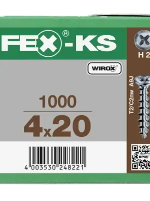 FEX-KS Senkkopf Kreuzschlitz H Bremsrippen Vollgewinde Sonderoberfläche Silber A3J 4x20 - 1000 Stk Top-Angebot