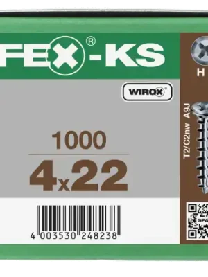FEX-KS Senkkopf Kreuzschlitz H Bremsrippen Vollgewinde Sonderoberfläche Silber A3J 4x22 - 1000 Stk Solange Der Vorrat Reicht