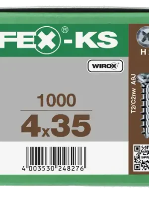FEX-KS Senkkopf Kreuzschlitz H Bremsrippen Vollgewinde Sonderoberfläche Silber A3J 4x35 - 1000 Stk Top-Preis
