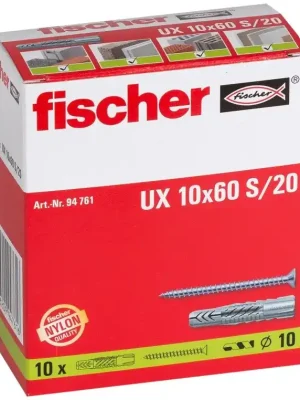 Highlight fischer Universaldübel UX 10 x 60 S/20 mit Schraube