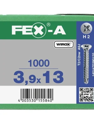 Knallerangebot AUSLAUF- FEX-A Senkkopf Kreuzschlitz H Bohrspitze Vollgewinde Sonderoberfläche Silber A3J PH2 - 3,9x13 - 1000 Stk