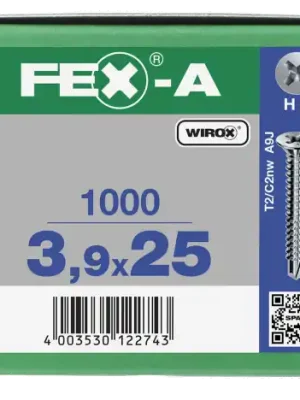 FEX-A Senkkopf Kreuzschlitz H Bohrspitze Vollgewinde Sonderoberfläche Silber A3J PH2 - 3,9x25 - 1000 Stk Schnäppchen